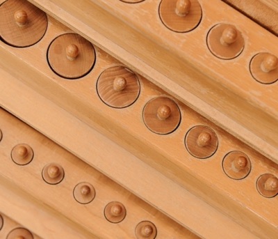 close up of knobbed cylinders