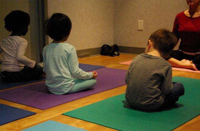 Casa children in yoga class