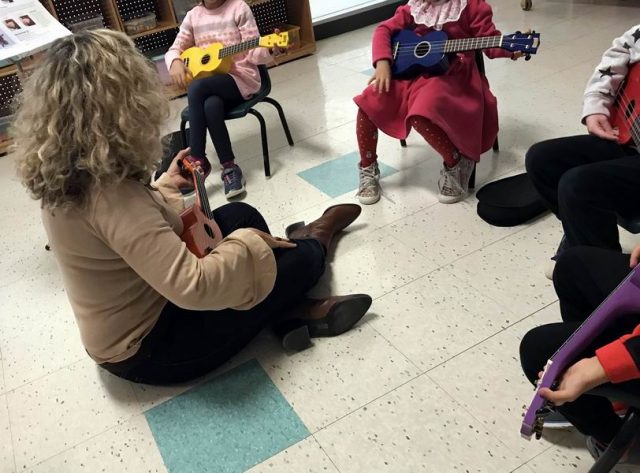 Ukulele class with Adriana