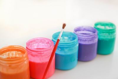 Jars of home made paint