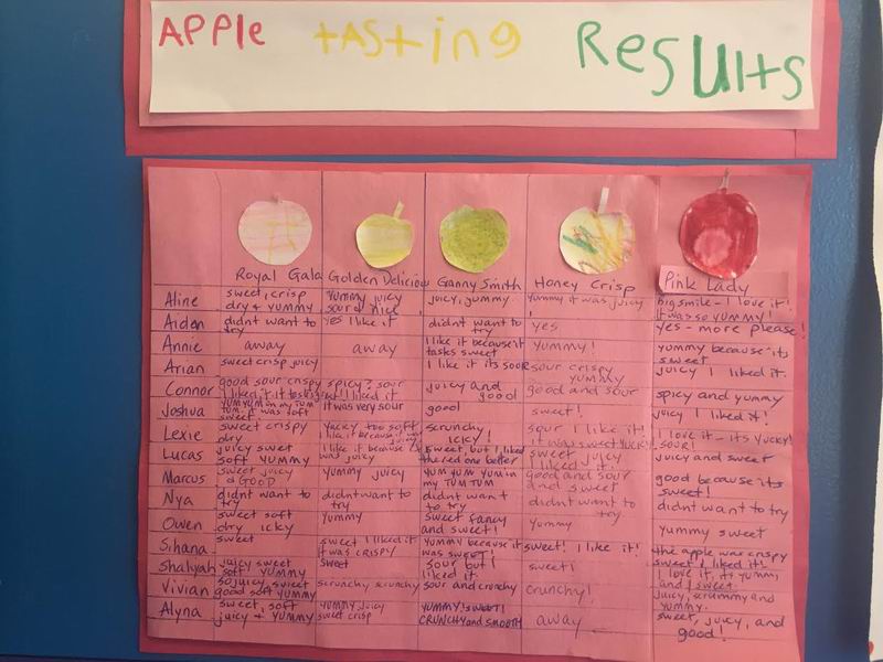 Apple tasting results