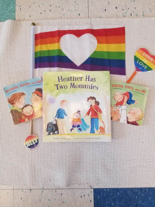 Children's books and paraphernalia for Pride month 