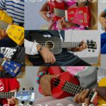 Casa children playing the ukulele