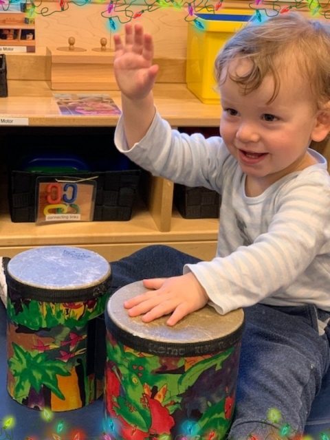 Child under 2 in music class