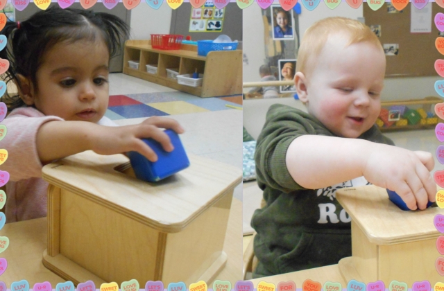 Children under 2 working on imbucare box.