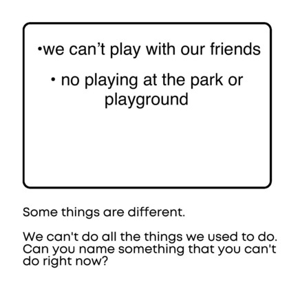 'Why can't I play with my friends?' picture book