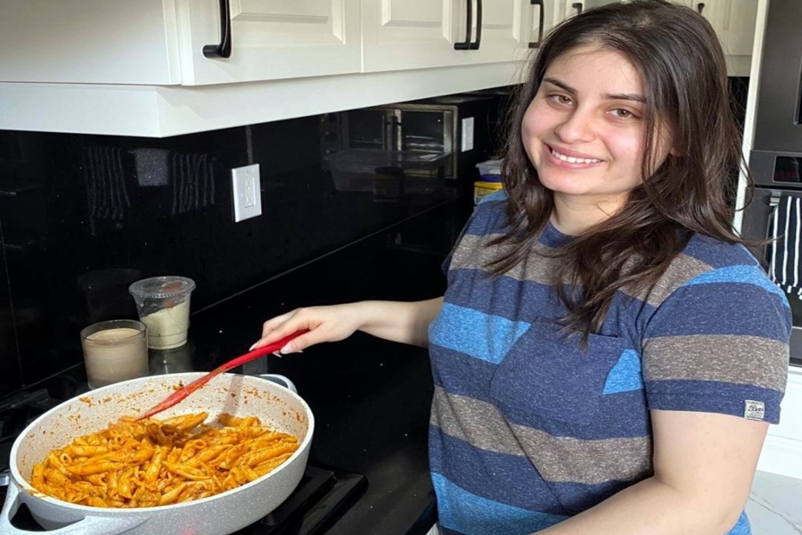 Susan making pasta