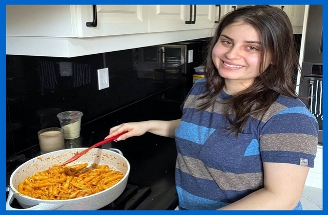 Susan making pasta