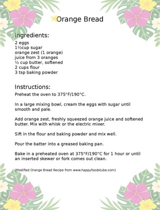 orange bread recipe