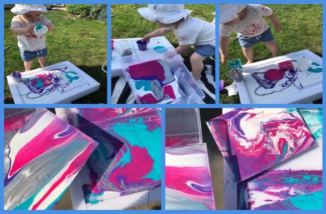 Collage of Vita's Pour Painting