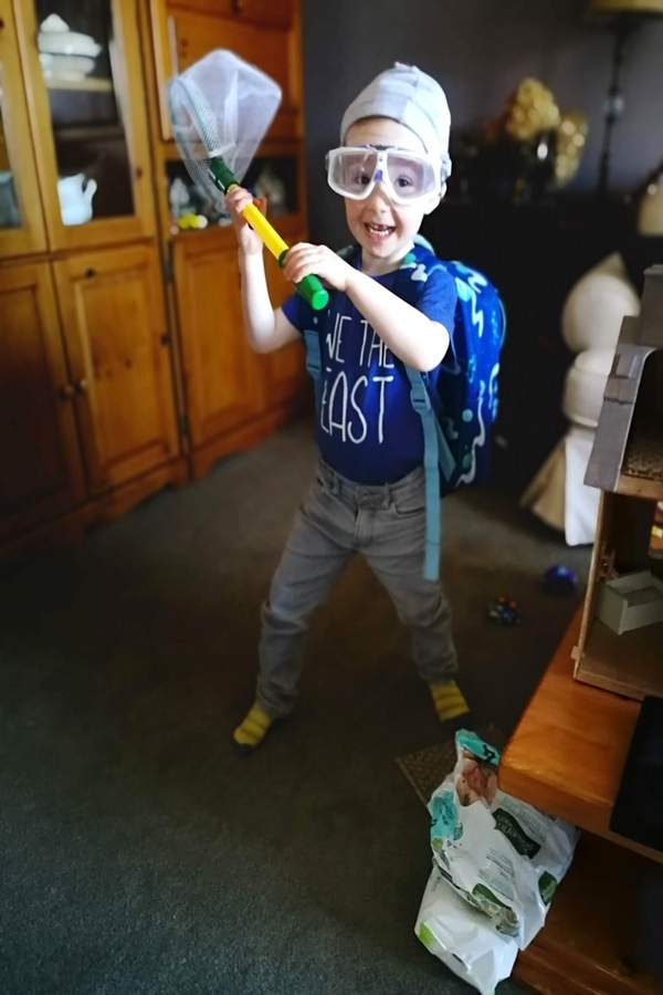 Ethan dressing up