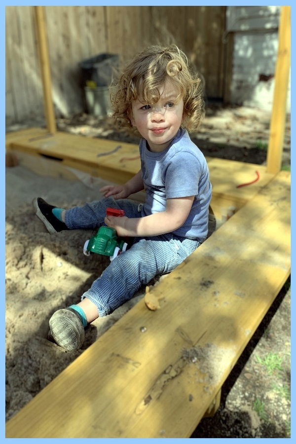 Ronen playing in the sandbox