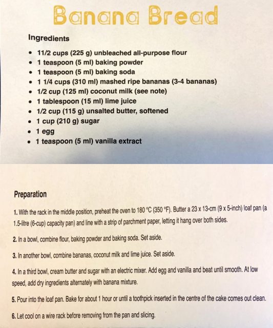 Banana Bread recipe