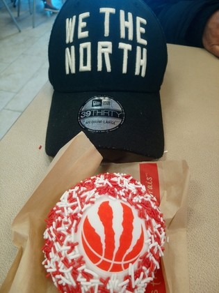 Raptors cap and donut