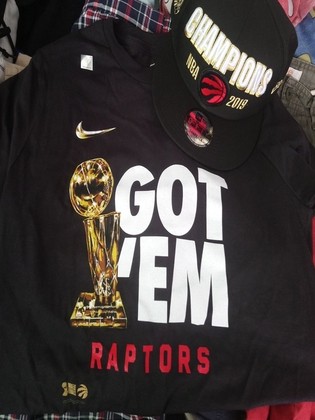 Raptors championship cap and shirt