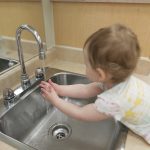 Child under 3 hand washing