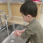 Child under 3 hand washing