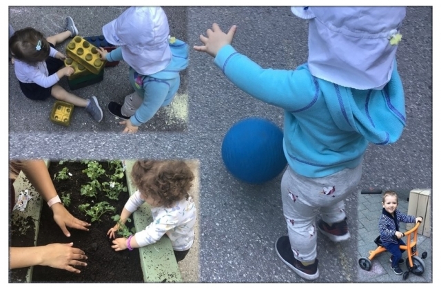 outdoor play photo collage